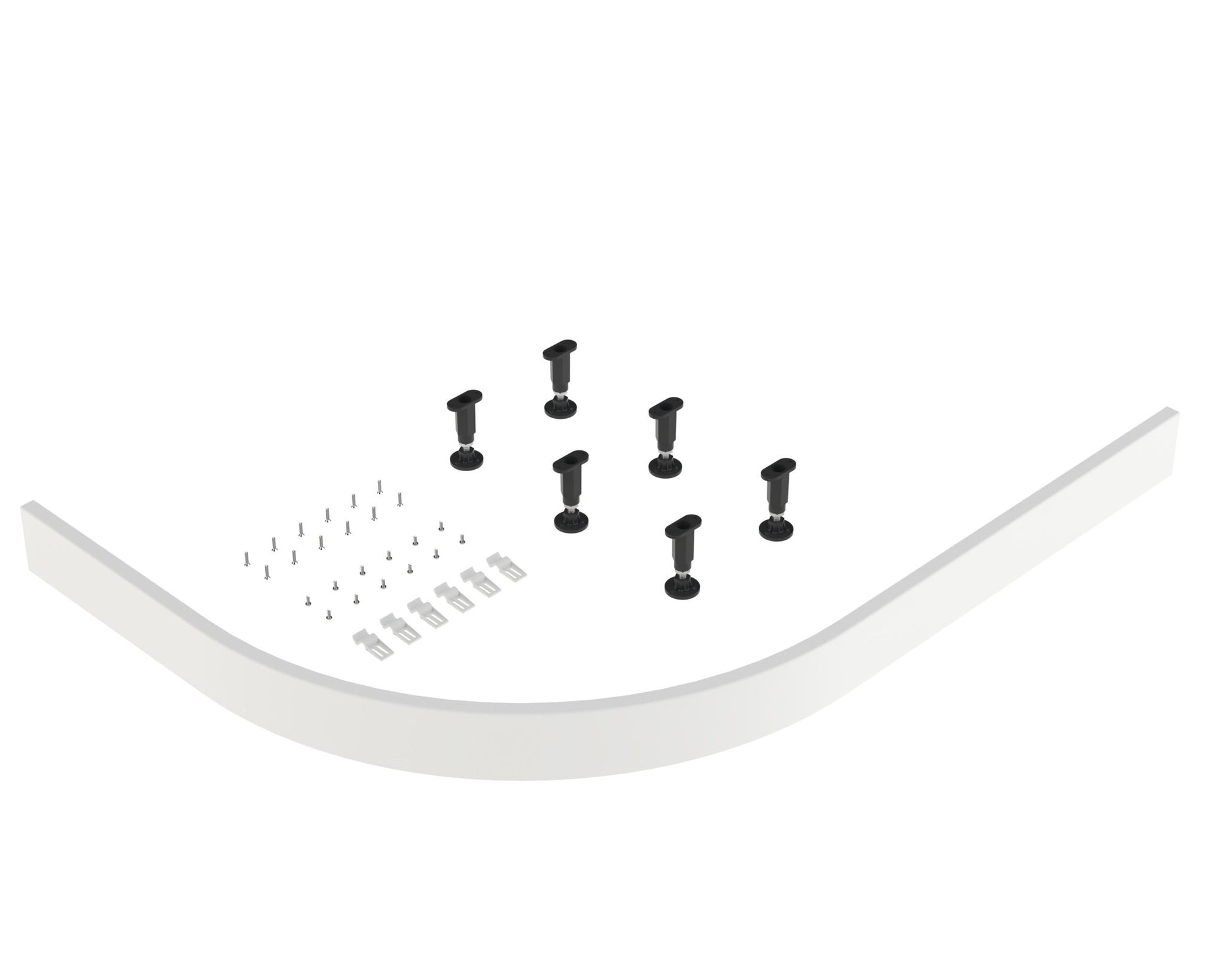 Nui Leg Sets And Plinths Leg Set & Plinth Kit (900x900 Curved Plinth) Contemporary White ABS 12x1000x12mm - JJ Building Materials