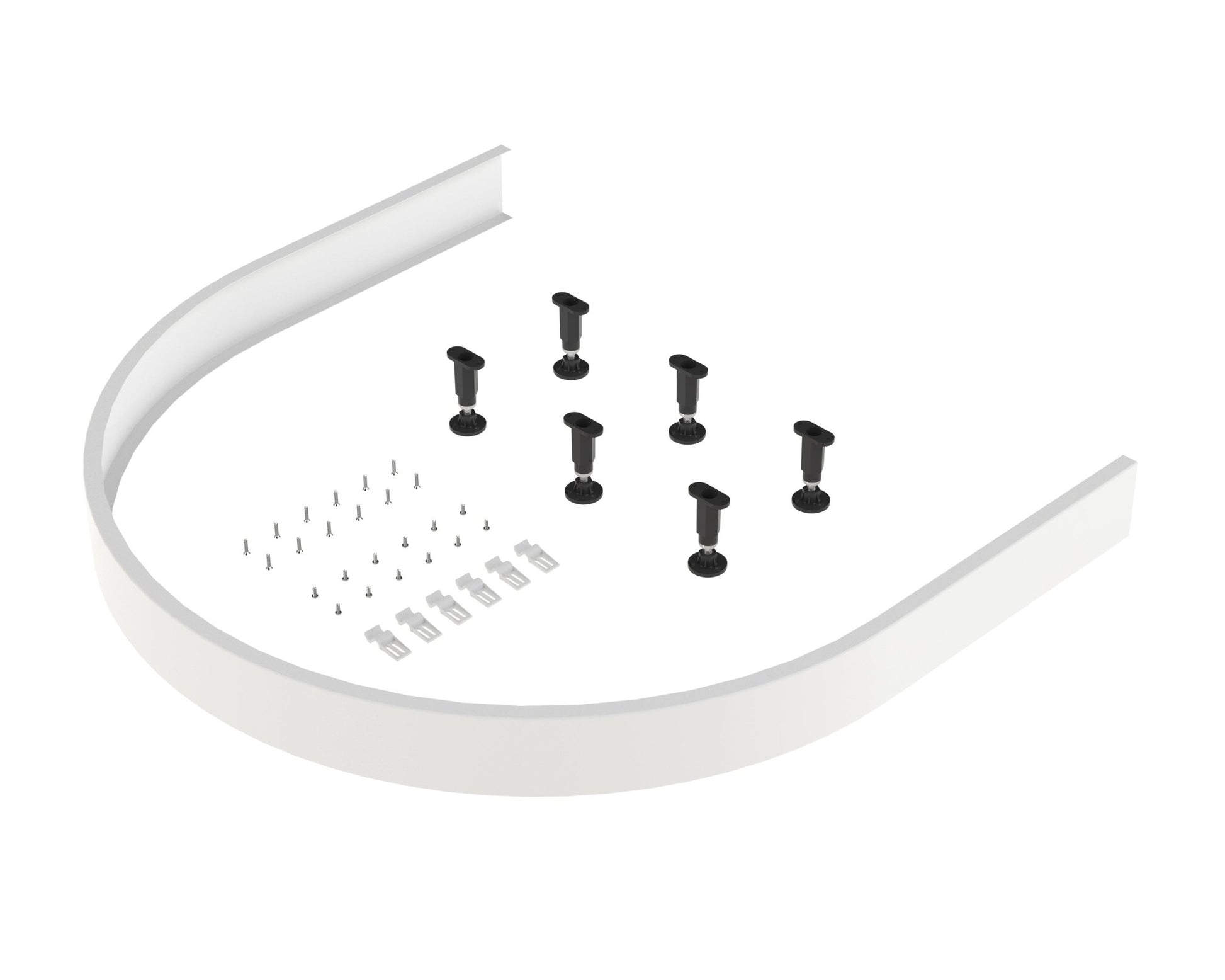 Nui Leg Sets And Plinths Leg Set & Plinth Kit For D - shaped Tray Contemporary Black Stainless Steel - JJ Building Materials