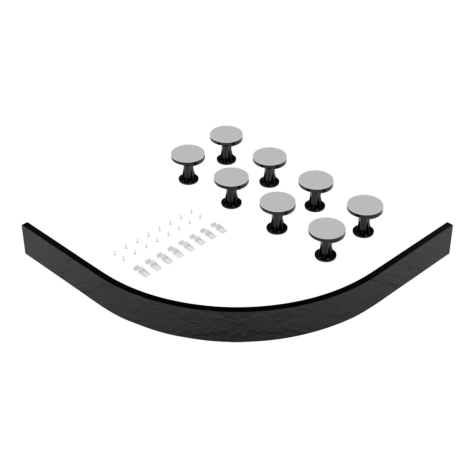 Nui Leg Sets And Plinths Leg Set Suitable For 1000 - 1200 Quad & Offset Trays Contemporary Grey Slate ABS 12x1000x12mm - JJ Building Materials