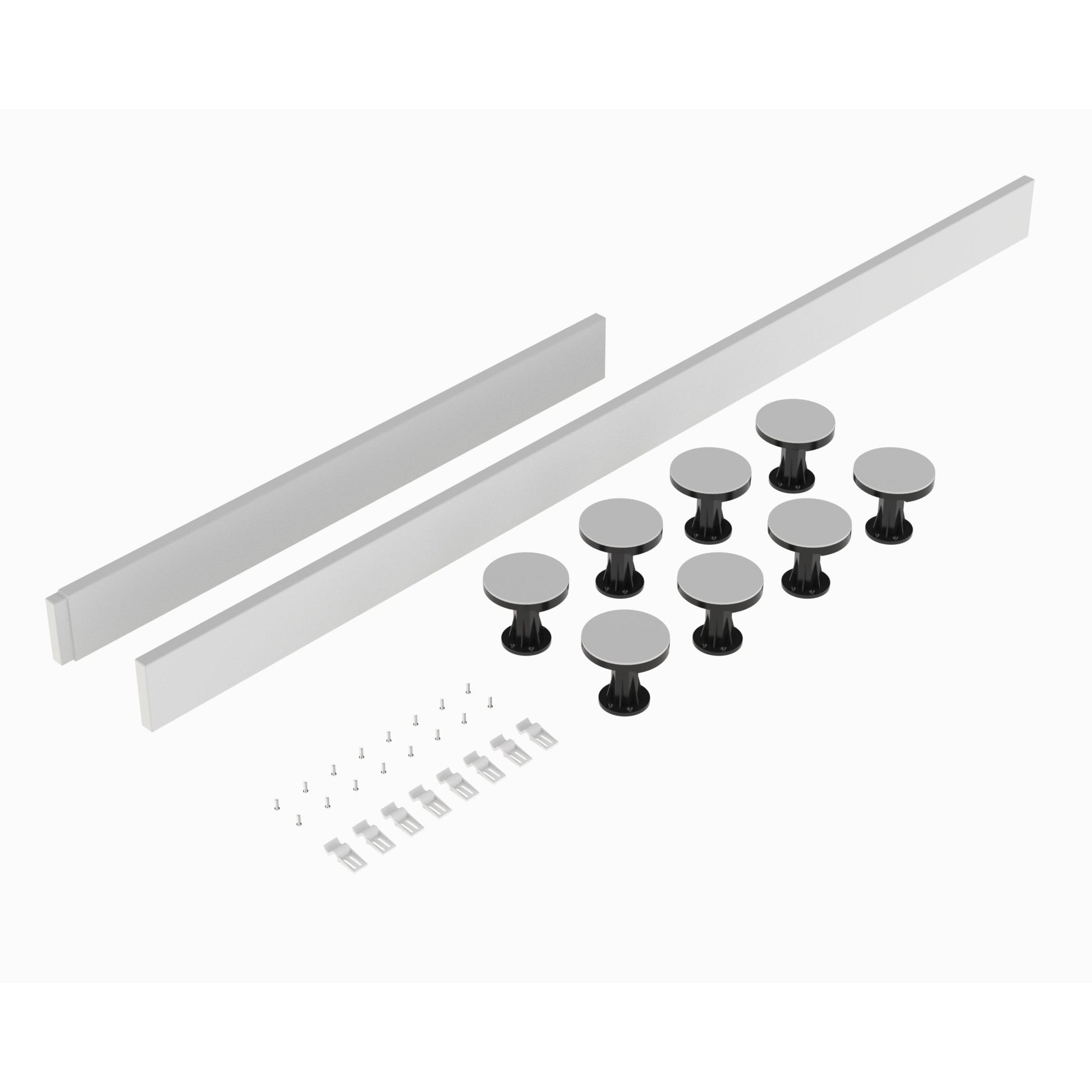 Nui Leg Sets And Plinths Leg Set Suitable For 1100 - 1200 Rectangular Trays Contemporary White ABS 12x105x12mm - JJ Building Materials