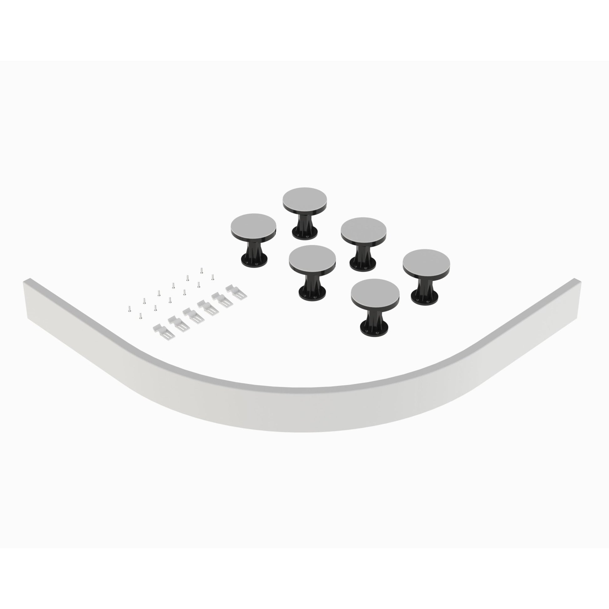 Nui Leg Sets And Plinths Leg Set Suitable For 700 - 900 Quad & Offset Trays Contemporary White ABS 12x1000x12mm - JJ Building Materials