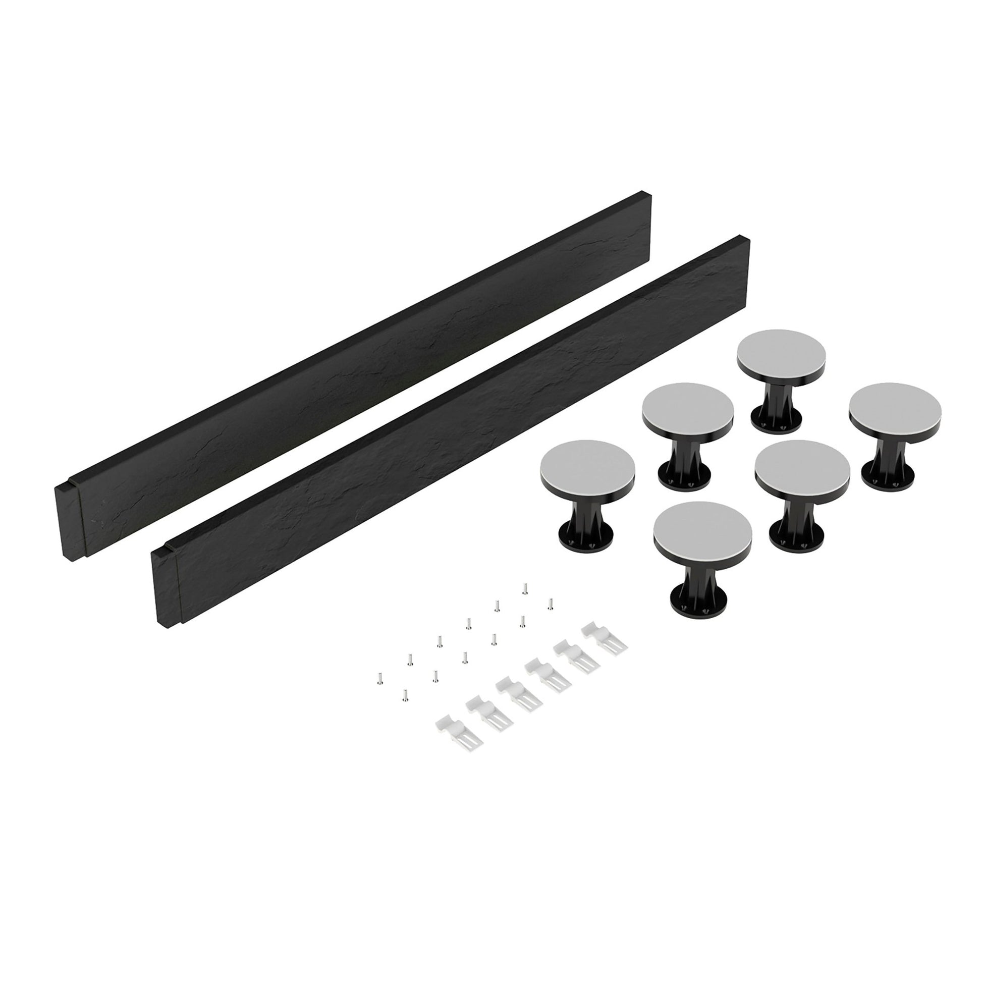 Nui Leg Sets And Plinths Leg Set Suitable For 700 - 900 Square & Rectangular Trays Contemporary Grey Slate ABS 20x105x20mm - JJ Building Materials
