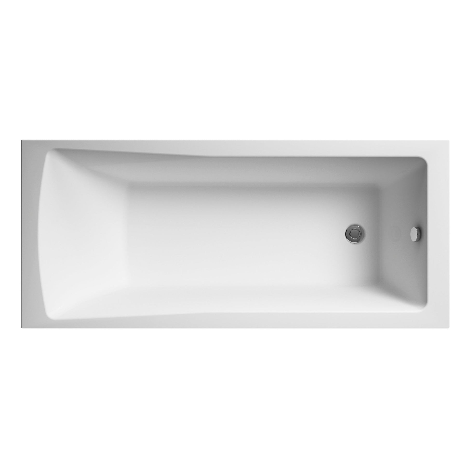 Nui Linton Square Single Ended Bath 1600 X 700mm Contemporary European White Acrylic - JJ Building Materials