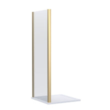 Nui Lucie 1000mm Side Panel - Brushed Brass Contemporary Aluminium,glass 1900x990x31mm - JJ Building Materials