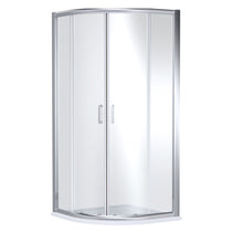 Nui Lucie 1000mm X 1000mm Quadrant - Chrome Contemporary Aluminium,glass 1900x980x980mm - JJ Building Materials