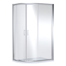Nui Lucie 1200mm X 800mm Offset Quadrant - Chrome Contemporary Aluminium,glass 1900x1180x780mm - JJ Building Materials