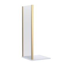 Nui Lucie 800mm Side Panel - Brushed Brass Contemporary Aluminium,glass 1900x790x31mm - JJ Building Materials