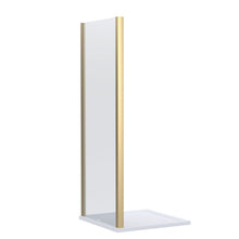 Nui Lucie 900mm Side Panel - Brushed Brass Contemporary Aluminium,glass 1900x890x31mm - JJ Building Materials