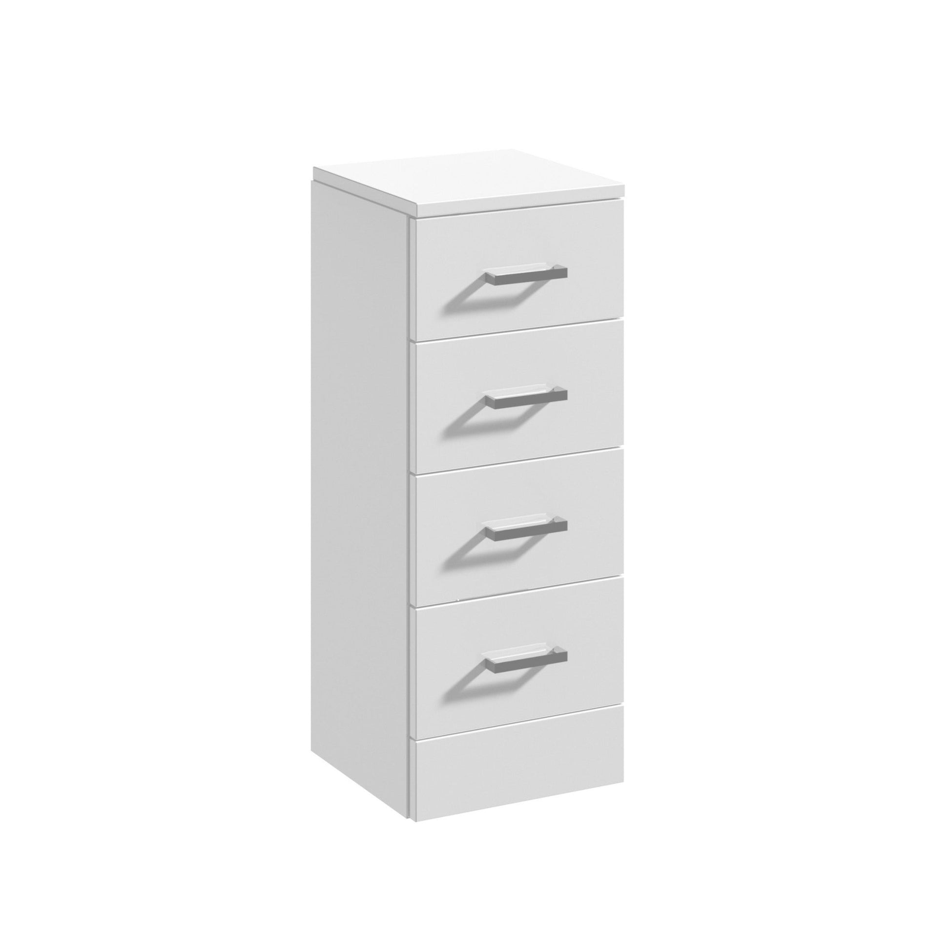 Nui Mayford 4 Drawer Unit Contemporary Gloss White MFC Painted Gloss 766x300x300mm - JJ Building Materials