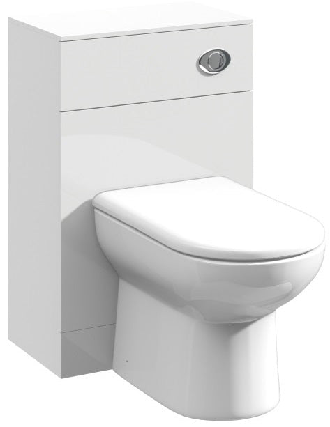 Nui Mayford 500mm Wc Unit Contemporary Gloss White MFC Painted Gloss 766x500x300mm - JJ Building Materials