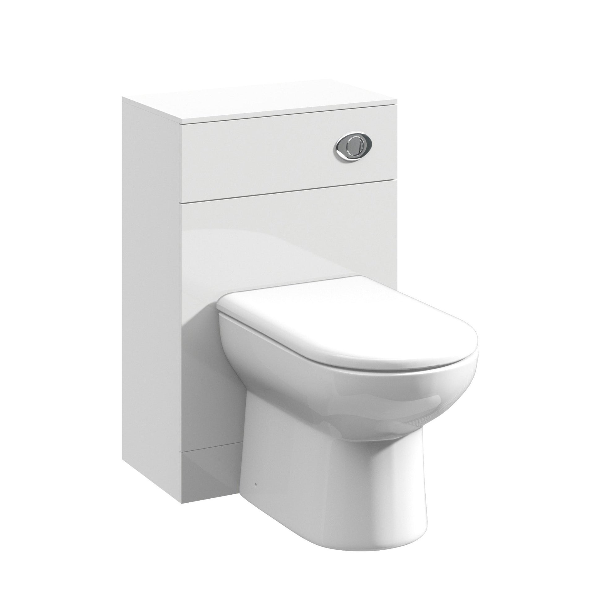 Nui Mayford 500mm Wc Unit Contemporary Gloss White MFC Painted Gloss 766x500x330mm - JJ Building Materials