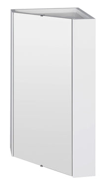 Nui Mayford Corner Mirror Cabinet Contemporary Gloss White MFC Painted Gloss 650x324x324mm - JJ Building Materials