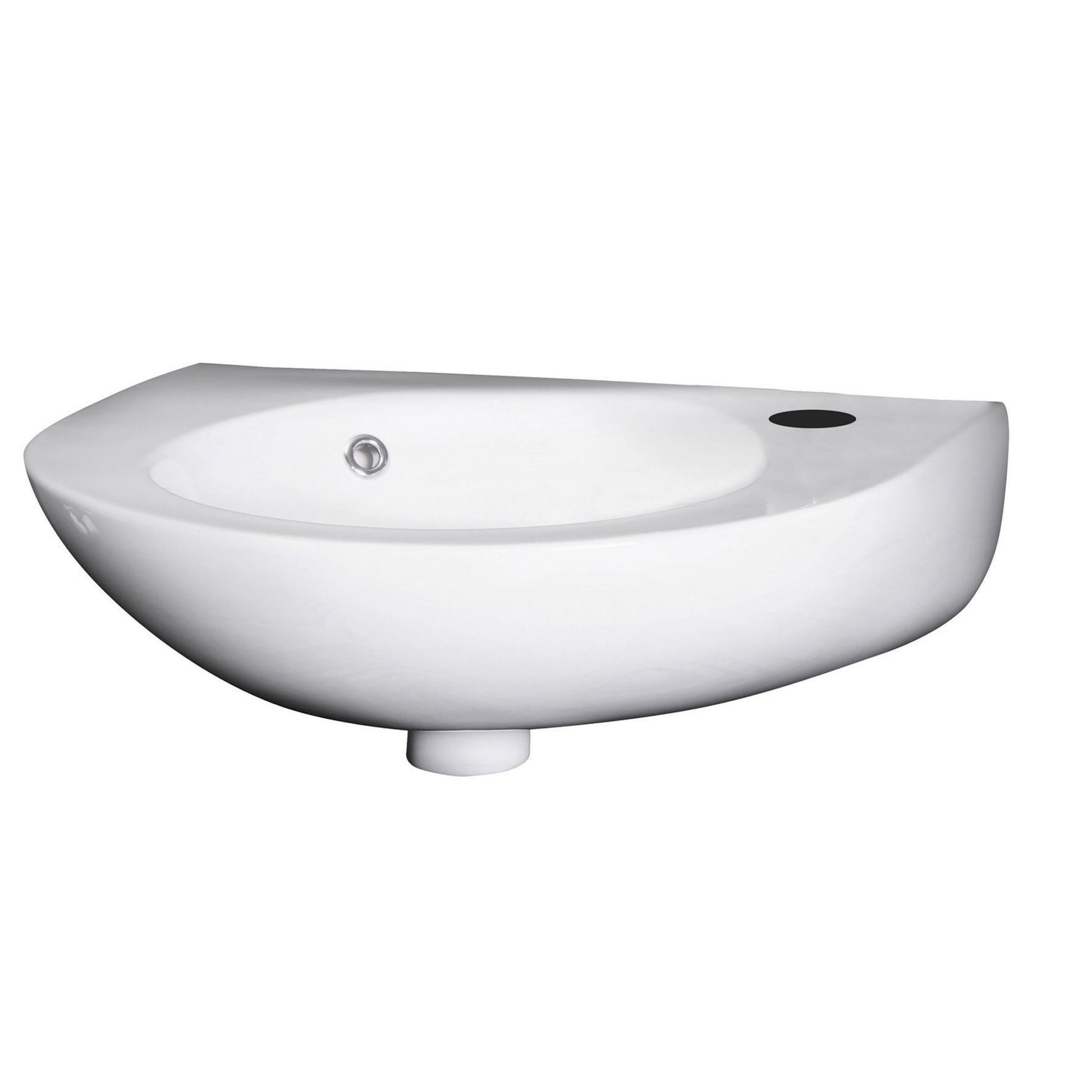 Nui Melbourne 350mm Wall Hung Basin Contemporary White Vitreous China 145x350x280mm - JJ Building Materials
