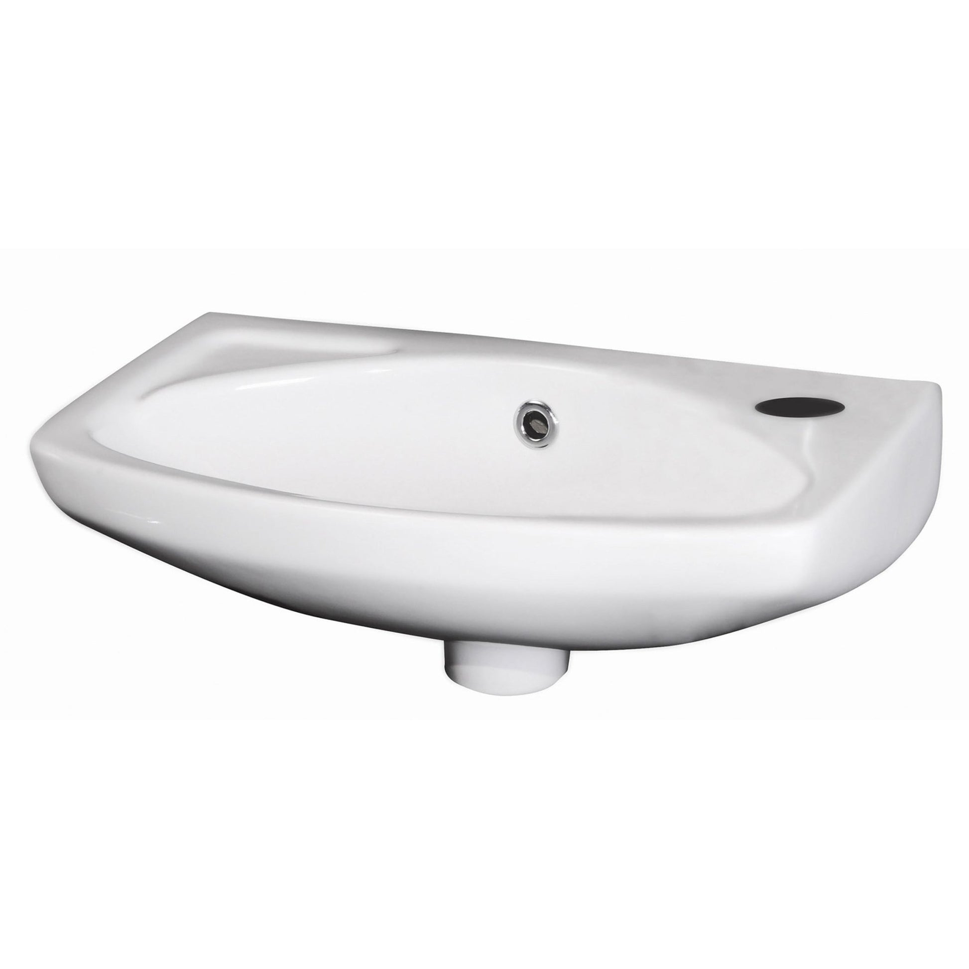 Nui Melbourne 450mm Wall Hung Basin Contemporary White Vitreous China 155x450x280mm - JJ Building Materials