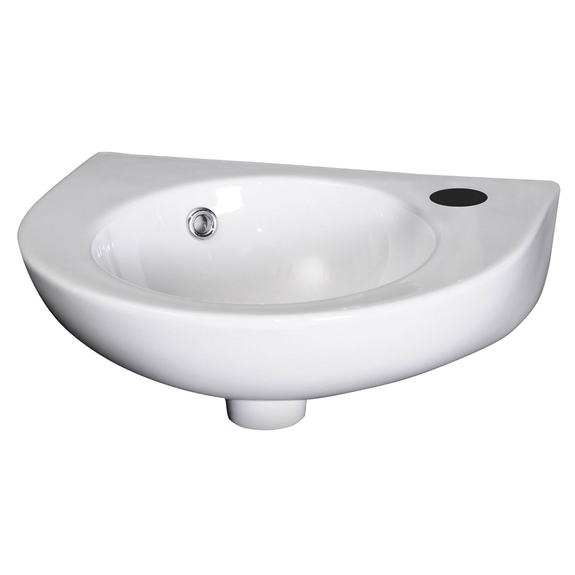 Nui Melbourne 450mm Wall Hung Basin Contemporary White Vitreous China 165x430x345mm - JJ Building Materials