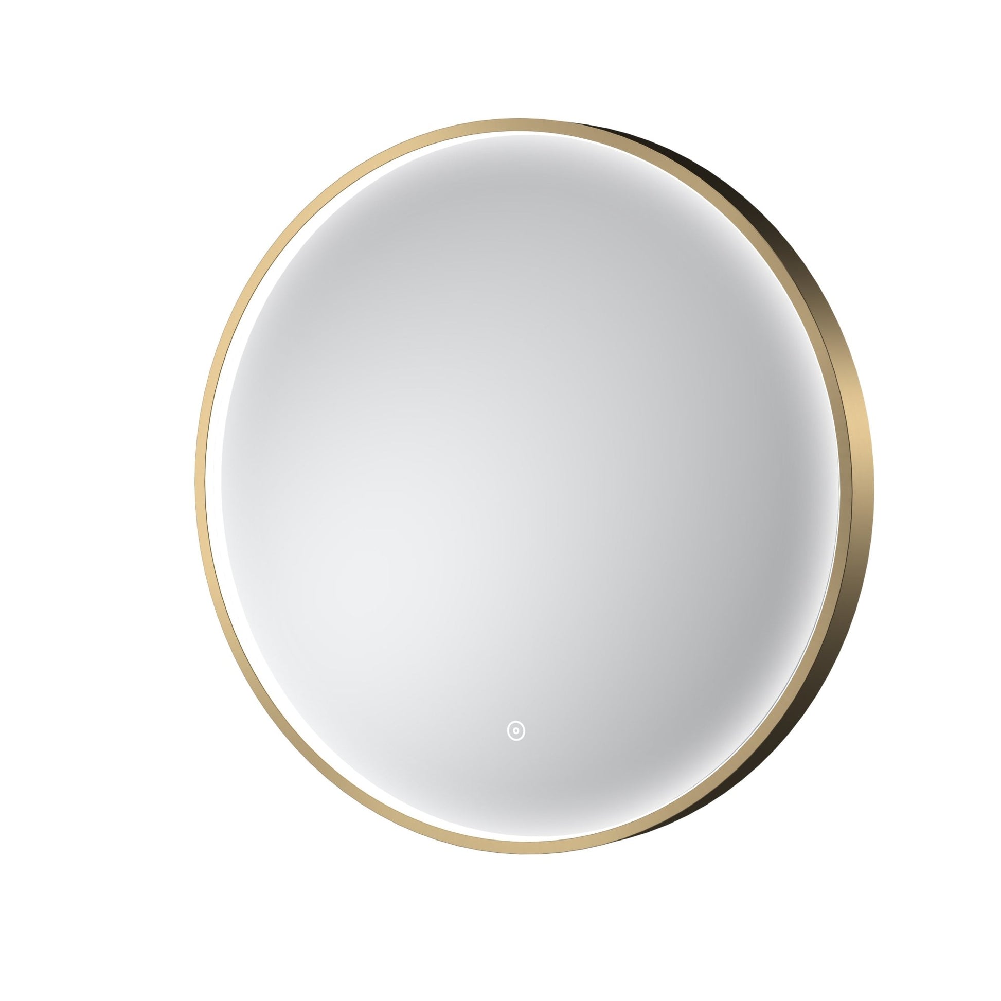 Nui Mensa Brushed Brass Frame Led Mirror - 600mm Contemporary Aluminium 600x600x47mm - JJ Building Materials