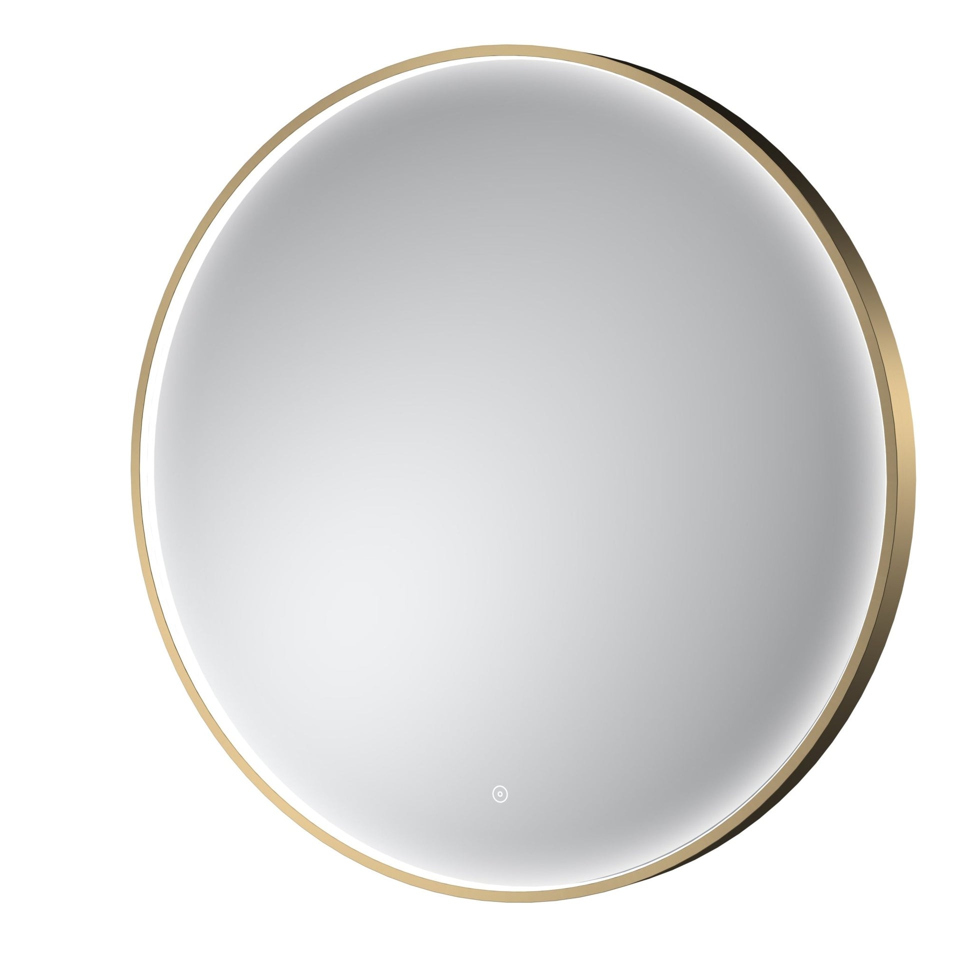 Nui Mensa Brushed Brass Frame Led Mirror - 800mm Contemporary Aluminium 800x800x47mm - JJ Building Materials