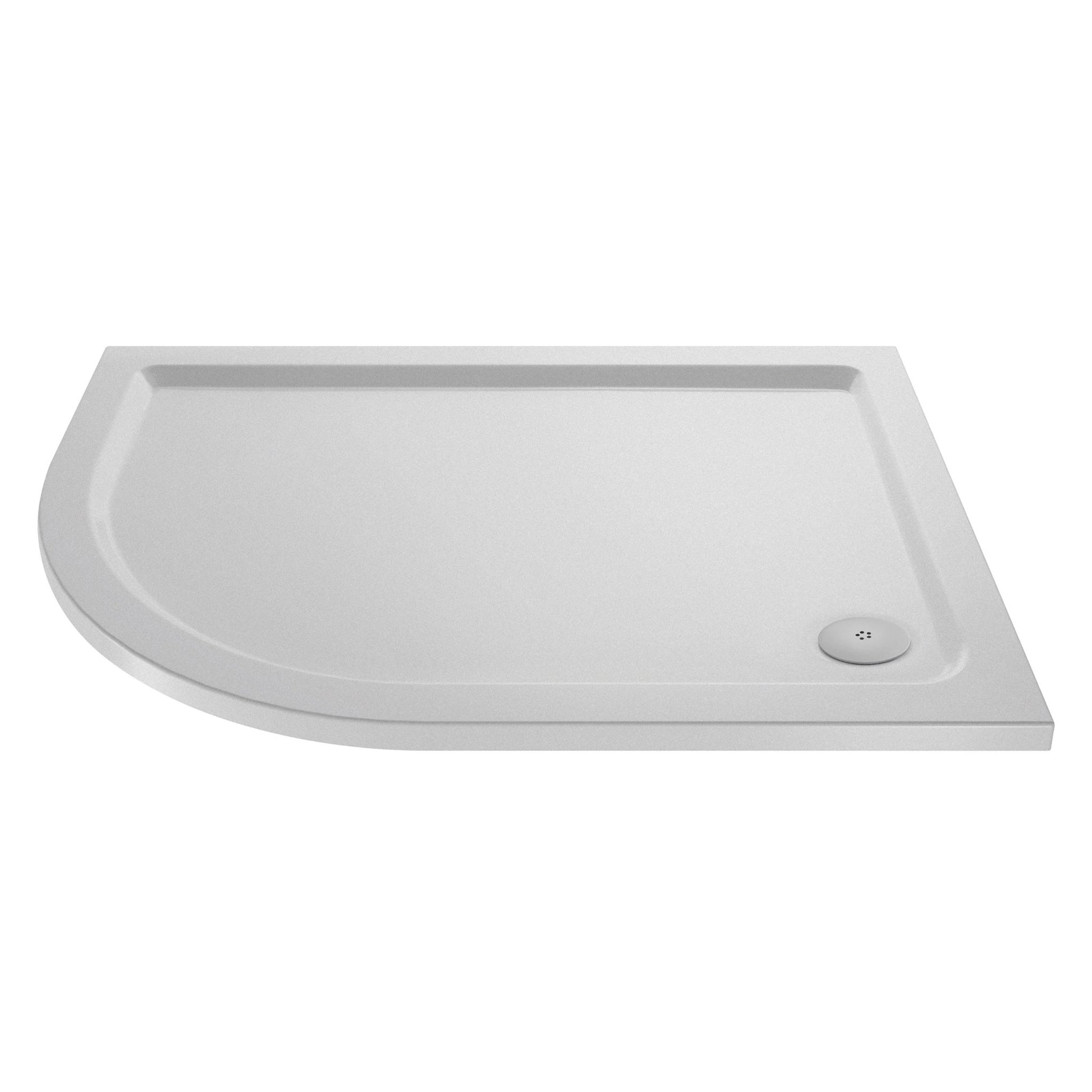 Nui Offset Quadrant Trays Slip Resistant Offset Quadrant Shower Tray Lh 1000 X 800mm Contemporary European White Acrylic Capped ABS Caco3 And Pu - JJ Building Materials