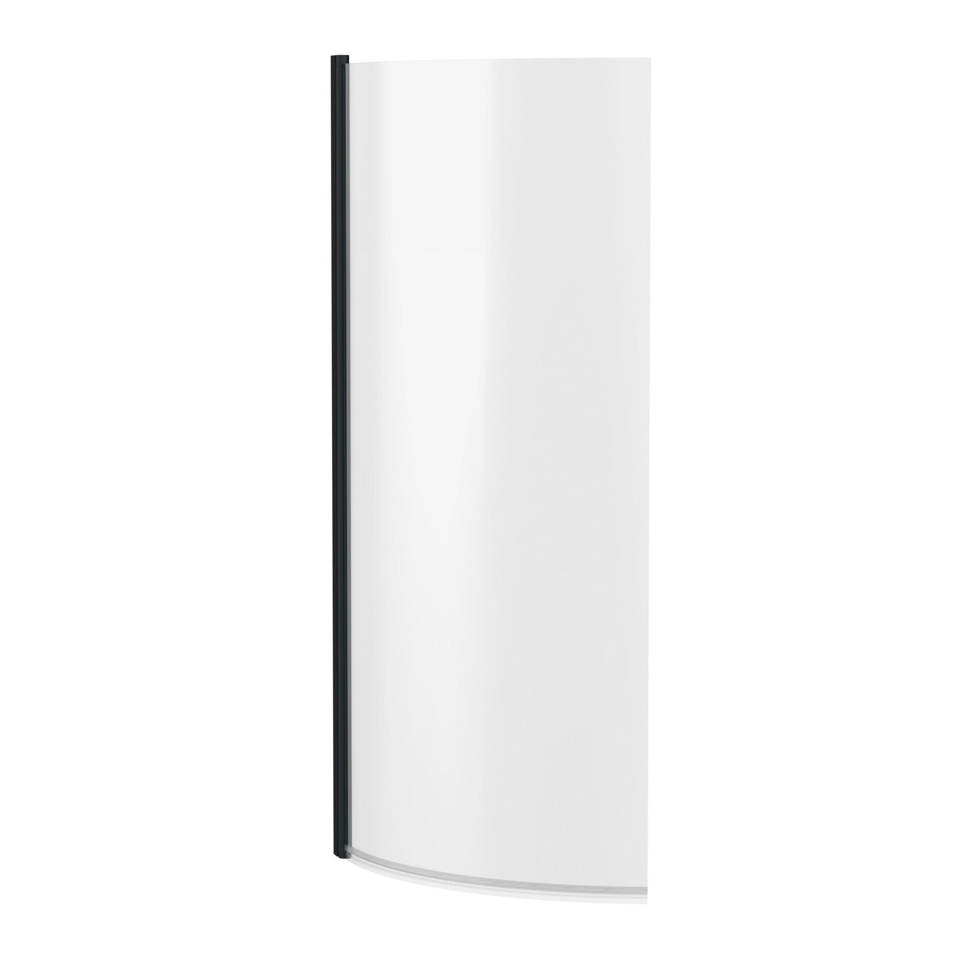 Nui P - bath Screen Contemporary Matt Black Aluminium 1430x715x185mm - JJ Building Materials