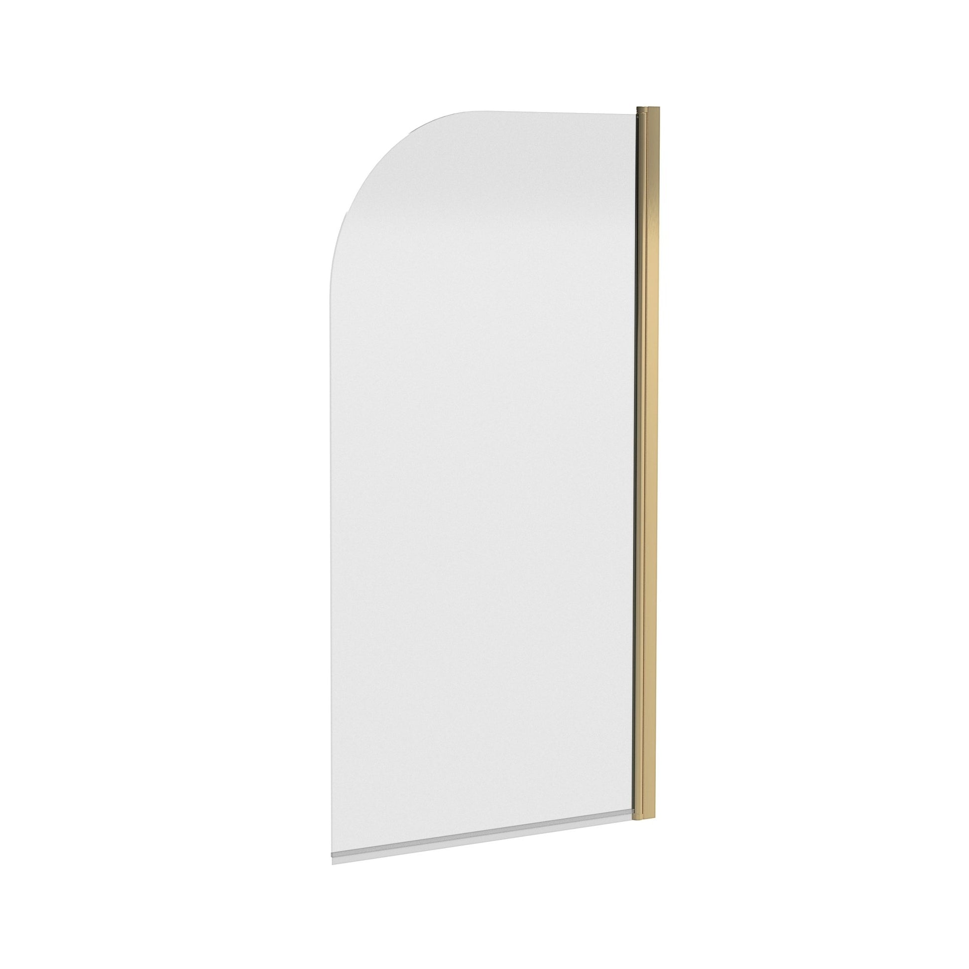 Nui Pacific Round Bath Screen Contemporary Brushed Brass Aluminium 1430x790x24mm - JJ Building Materials