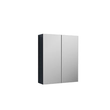 Nui Parade 600mm Mirror Unit (50/50) Contemporary Soft Black MFC Painted Matt 715x600x182mm - JJ Building Materials