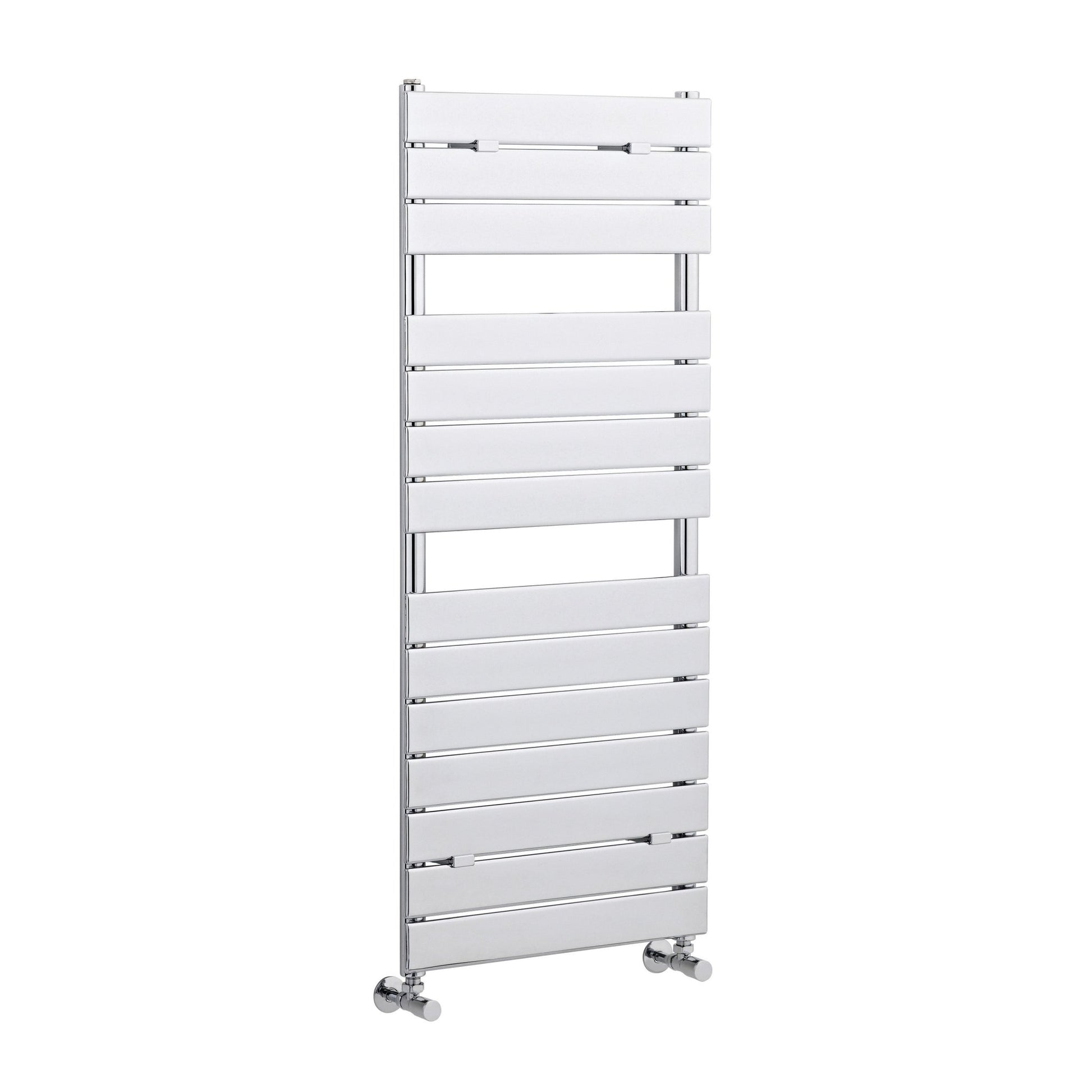 Nui Piazza Heated Towel Rail Contemporary Chrome Steel 1213x500x45mm - JJ Building Materials