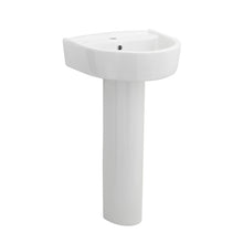 Nui Provost 420mm Basin & Pedestal Contemporary White Vitreous China 825x420x380mm - JJ Building Materials