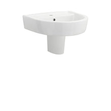 Nui Provost 520mm Basin & Semi Pedestal Contemporary White Vitreous China 450x520x450mm - JJ Building Materials