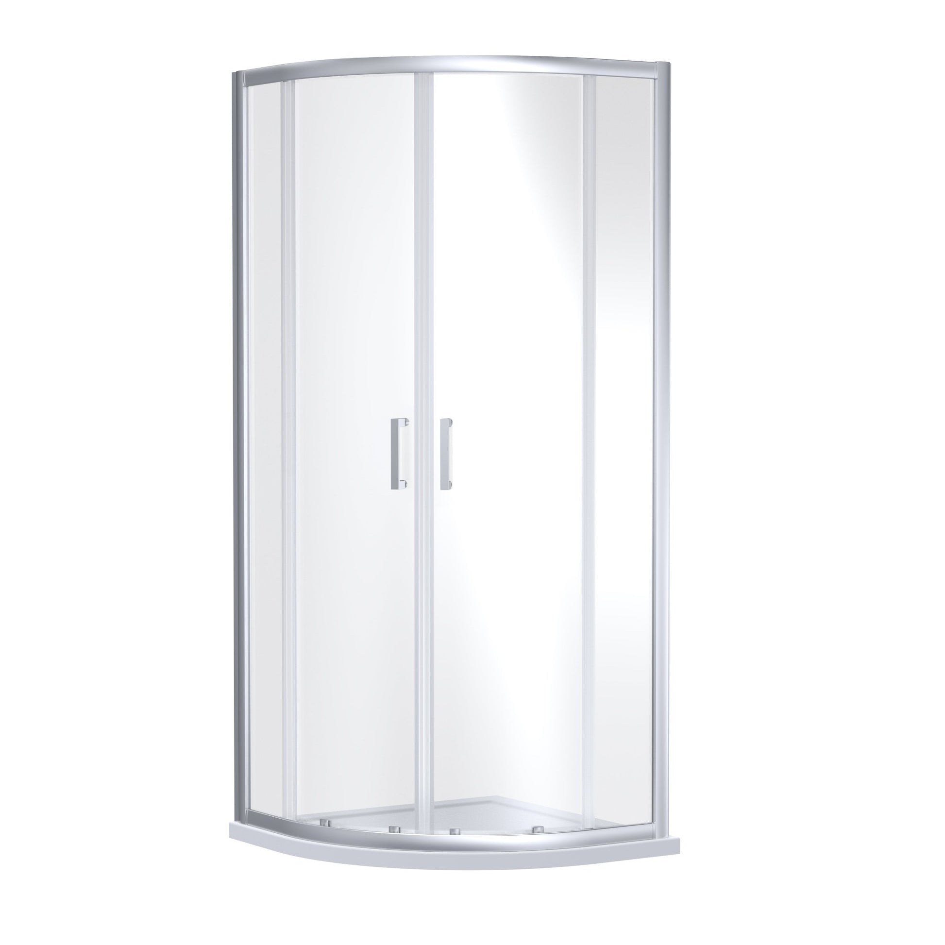 Nui Rene 1900 X 1000 X 1000mm Quandrant Shower Enclosure Contemporary Chrome Aluminium 1900x880x880mm - JJ Building Materials