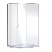 Nui Rene 1900 X 1000 X 900mm Offset Quandrant Shower Enclosure Contemporary Chrome Aluminium 1900x980x880mm - JJ Building Materials