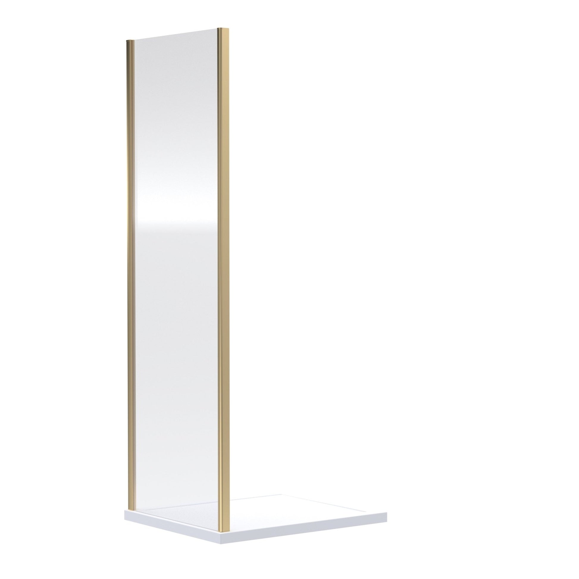 Nui Rene 1900 X 1000mm Side Panel Contemporary Brushed Brass Aluminium 1900x990x31mm - JJ Building Materials