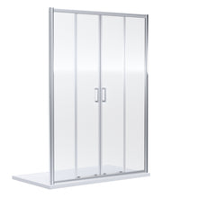 Nui Rene 1900 X 1400mm Double Sliding Shower Door Contemporary Chrome Aluminium 1900x1390x44mm - JJ Building Materials