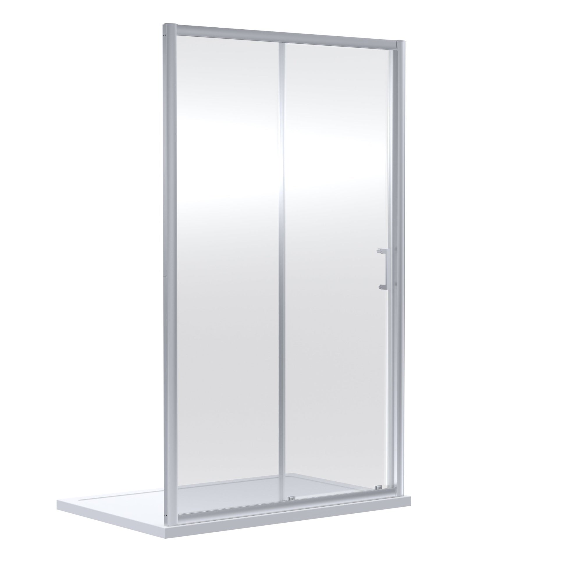 Nui Rene 1900 X 1600mm Sliding Shower Door Contemporary Chrome Aluminium 1900x1590x44mm - JJ Building Materials
