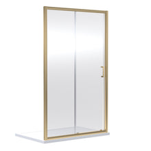 Nui Rene 1900 X 1700mm Sliding Shower Door Contemporary Brushed Brass Aluminium 1900x1690x44mm - JJ Building Materials