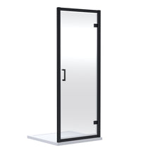 Nui Rene 1900 X 700mm Hinged Shower Door Contemporary Matt Black Aluminium 1900x690x44mm - JJ Building Materials