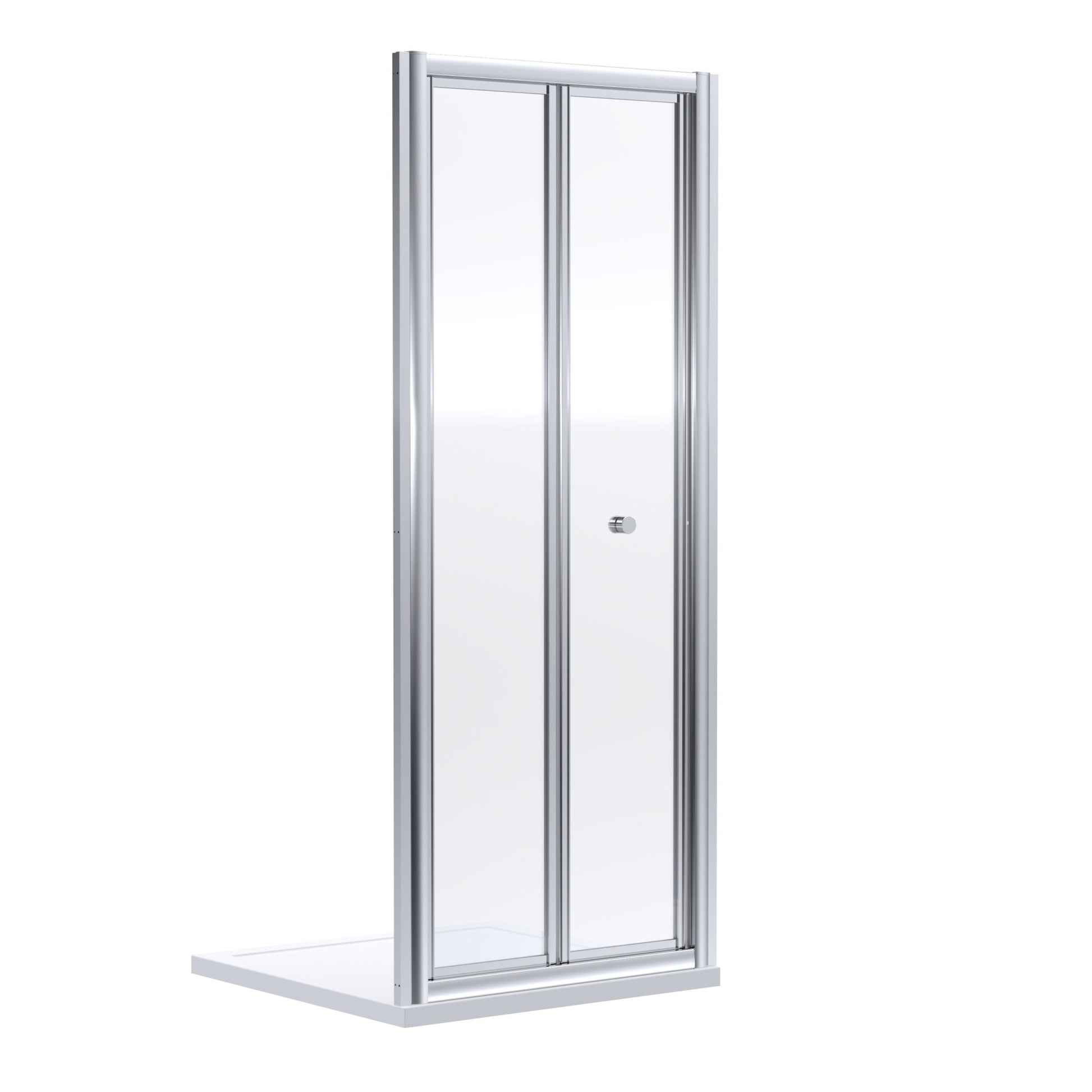 Nui Rene 1900 X 760mm Bi - fold Shower Door Contemporary Chrome Aluminium 1900x750x39mm - JJ Building Materials