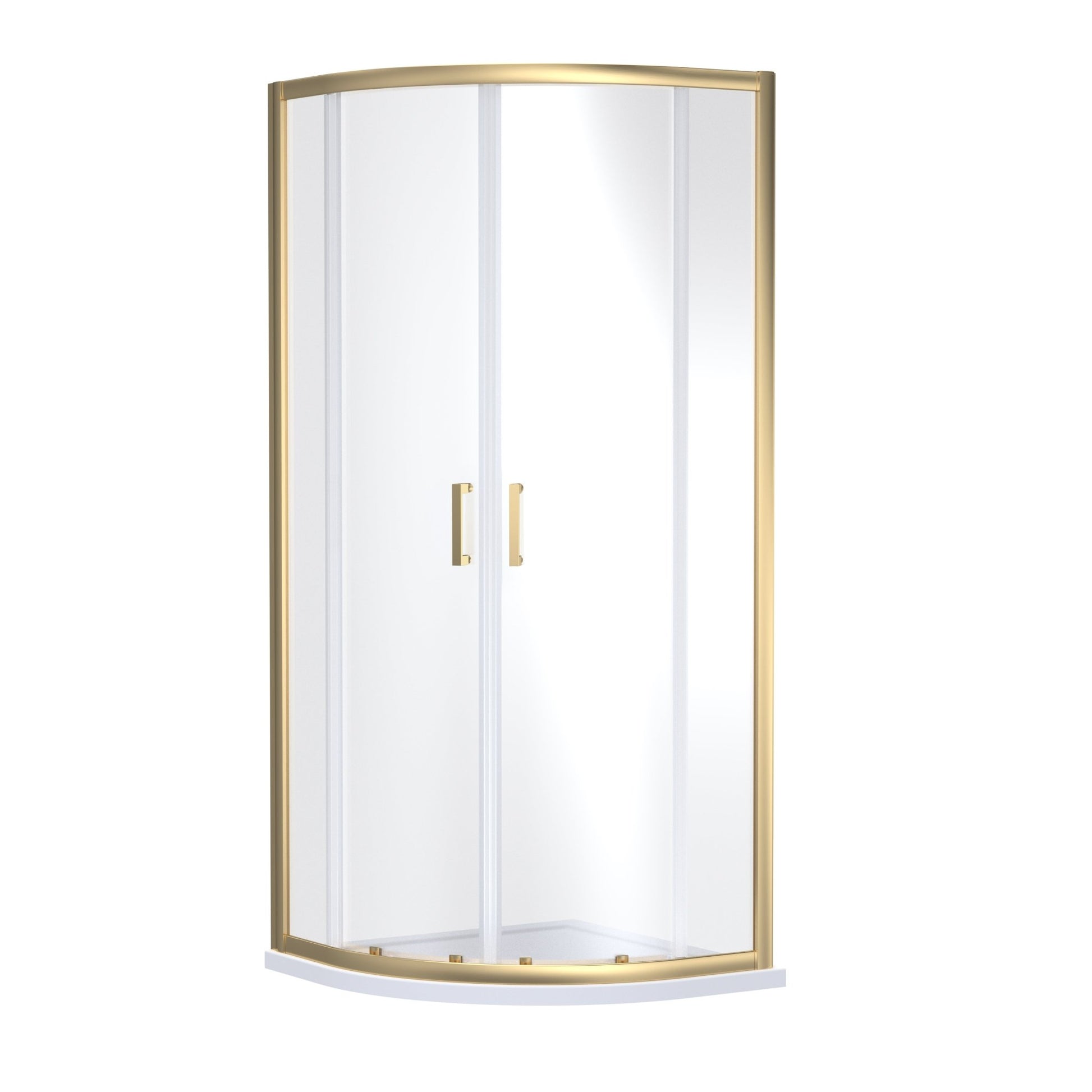 Nui Rene 1900 X 800 X 800mm Quandrant Shower Enclosure Contemporary Brushed Brass Aluminium 1900x780x780mm - JJ Building Materials