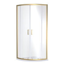 Nui Rene 1900 X 800 X 800mm Quandrant Shower Enclosure Contemporary Brushed Brass Aluminium 1900x780x780mm - JJ Building Materials