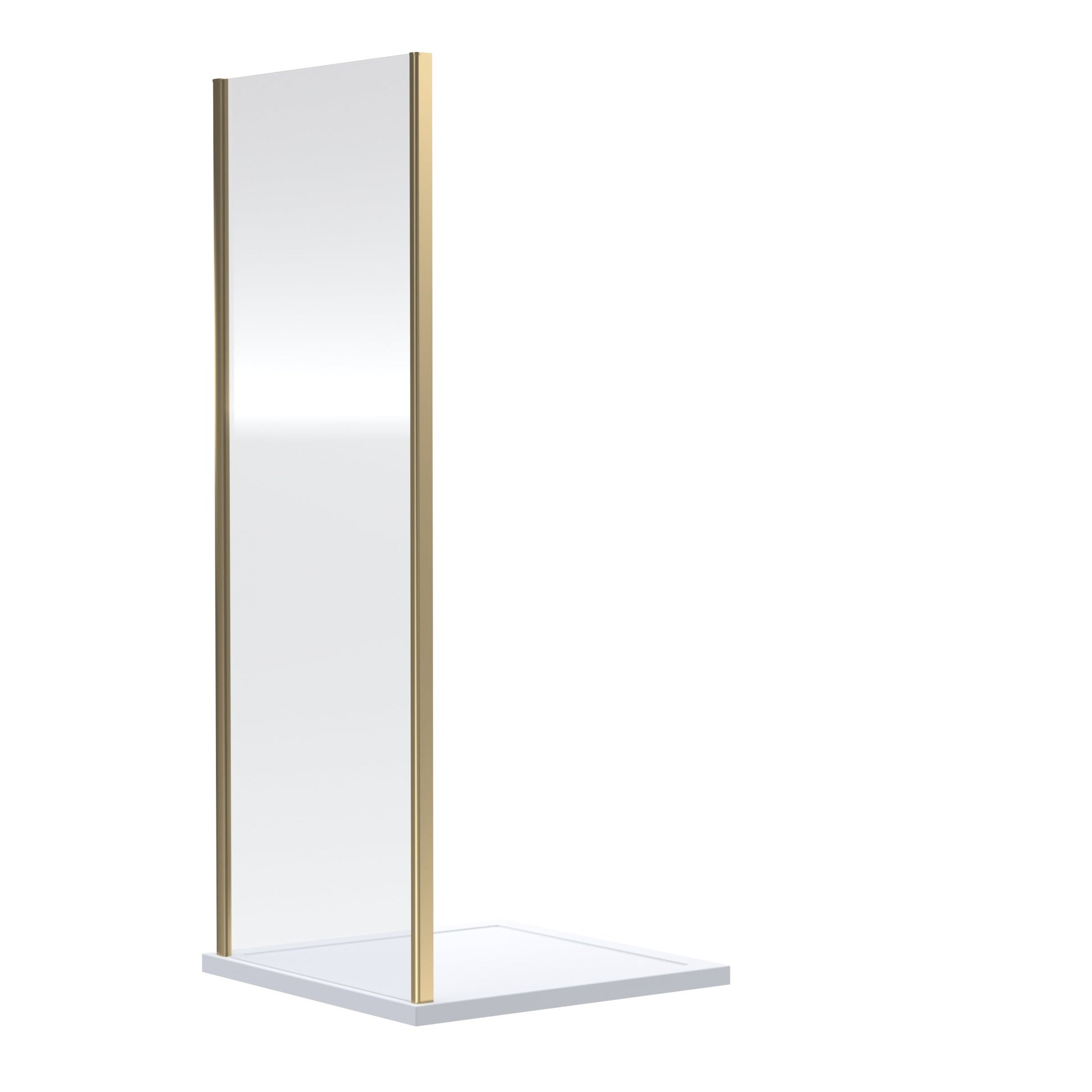 Nui Rene 1900 X 800mm Side Panel Contemporary Brushed Brass Aluminium 1900x790x31mm - JJ Building Materials
