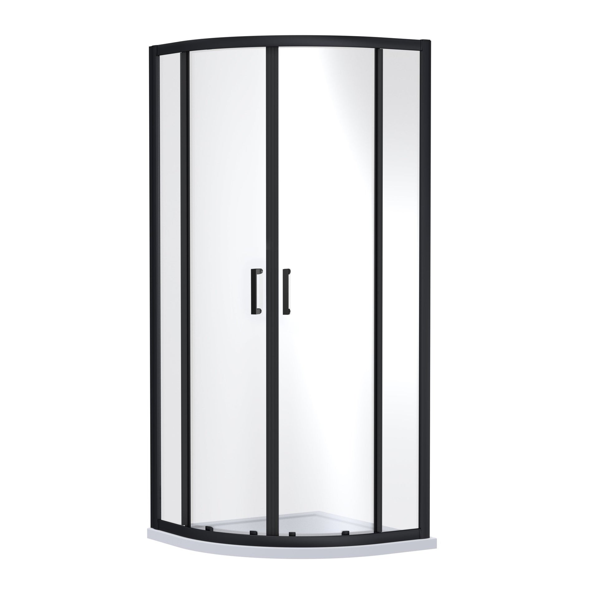 Nui Rene 1900 X 900 X 900mm Quandrant Shower Enclosure Contemporary Matt Black Aluminium 1900x880x880mm - JJ Building Materials