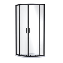 Nui Rene 1900 X 900 X 900mm Quandrant Shower Enclosure Contemporary Matt Black Aluminium 1900x880x880mm - JJ Building Materials