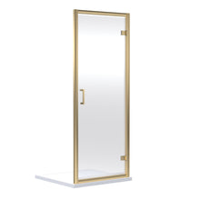 Nui Rene 1900 X 900mm Hinged Shower Door Contemporary Brushed Brass Aluminium 1900x890x44mm - JJ Building Materials