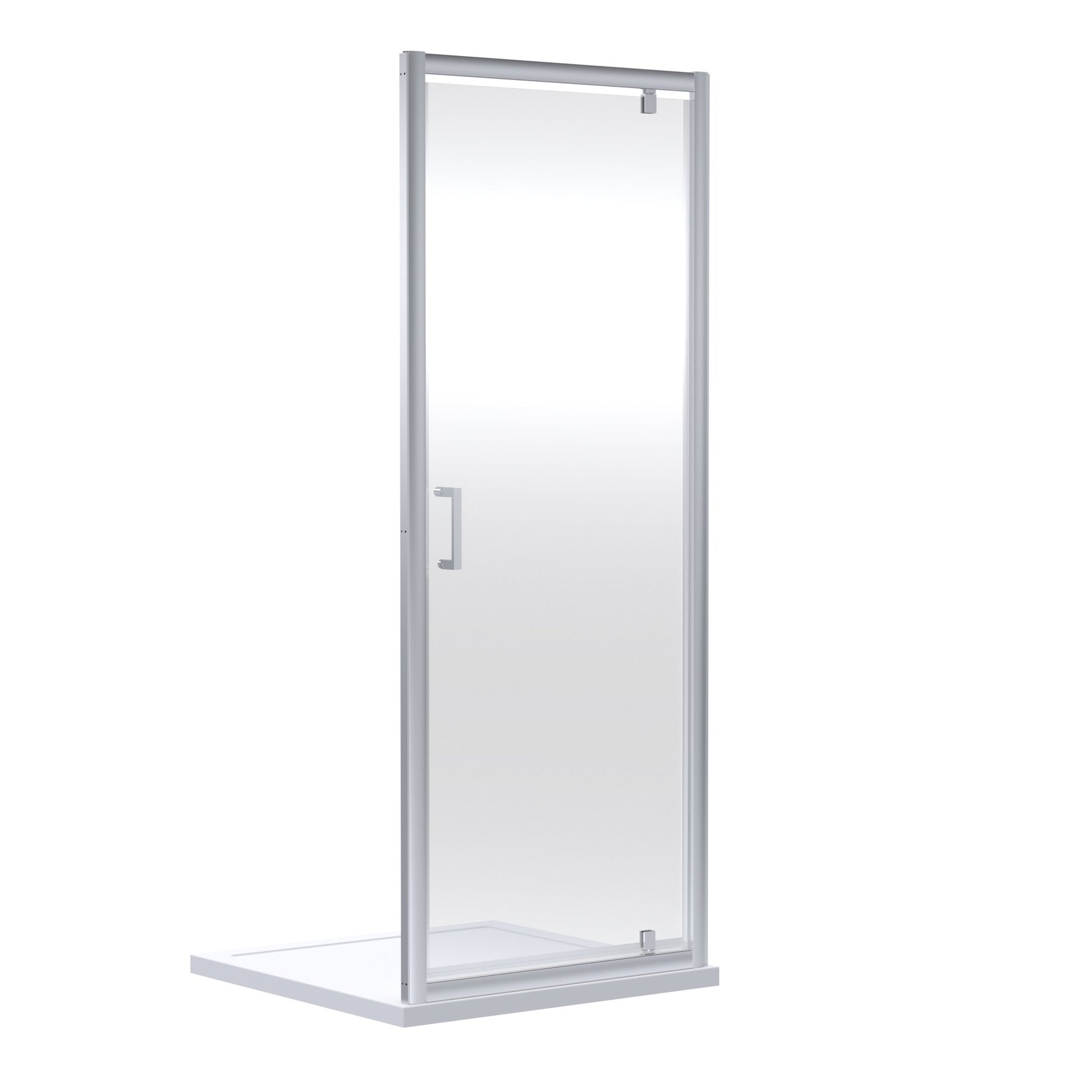 Nui Rene 1900 X 900mm Pivot Shower Door Contemporary Chrome Aluminium 1900x895x44mm - JJ Building Materials