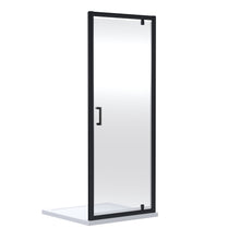 Nui Rene 1900 X 900mm Pivot Shower Door Contemporary Matt Black Aluminium 1900x895x44mm - JJ Building Materials