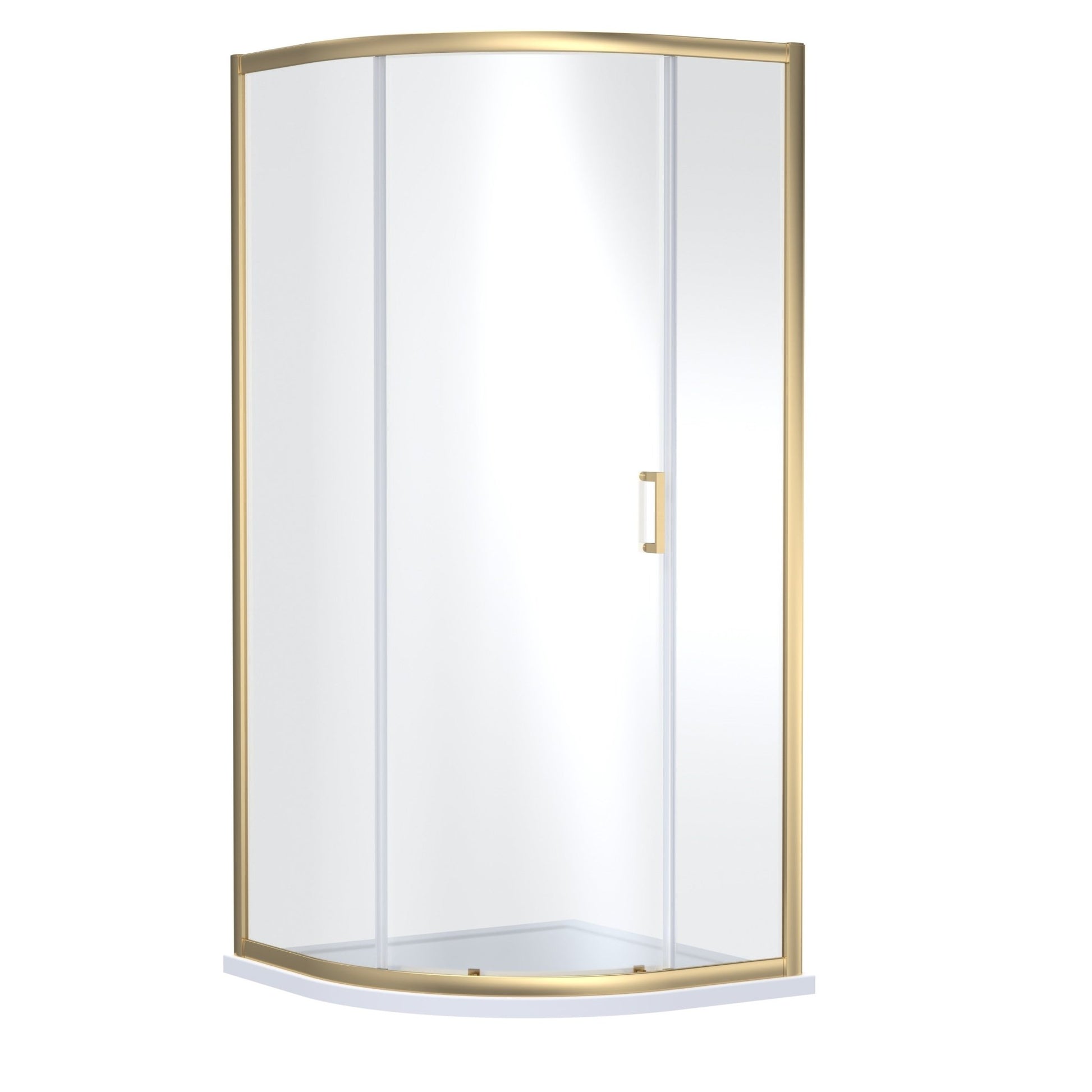 Nui Rene 1900mm X 900mm Single Entry Quadrant - Brushed Brass Contemporary Aluminium,glass - JJ Building Materials