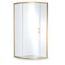 Nui Rene 1900mm X 900mm Single Entry Quadrant - Brushed Brass Contemporary Aluminium,glass - JJ Building Materials