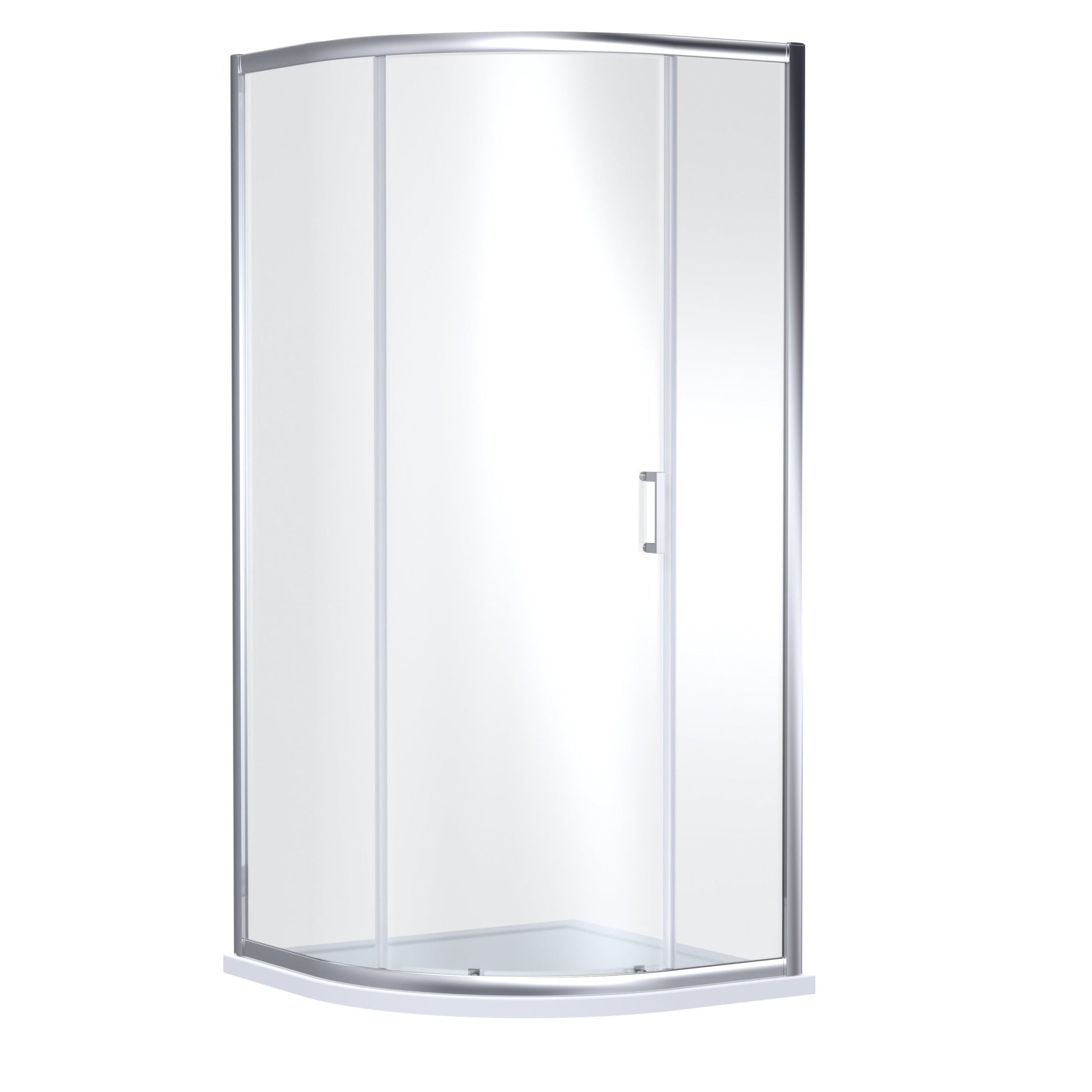 Nui Rene 1900mm X 900mm Single Entry Quadrant - Chrome Contemporary Aluminium,glass - JJ Building Materials