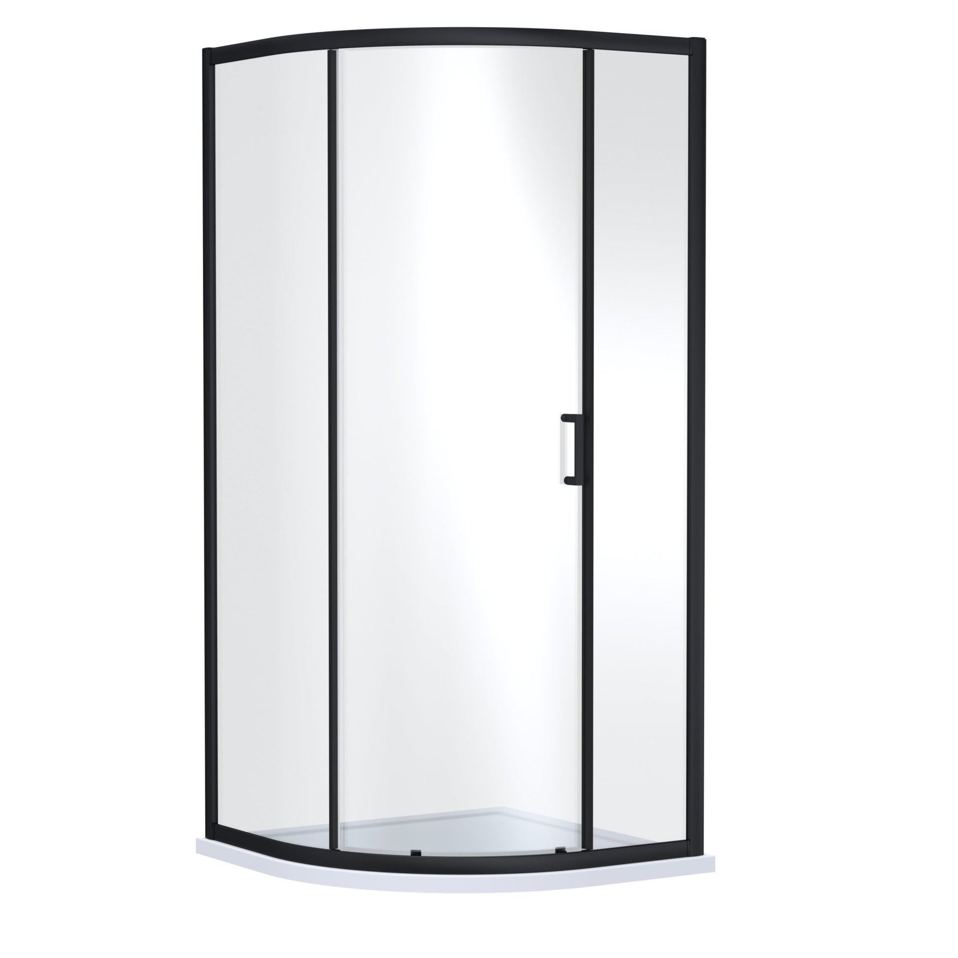 Nui Rene 1900mm X 900mm Single Entry Quadrant - Matt Black Contemporary Aluminium,glass - JJ Building Materials