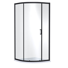 Nui Rene 1900mm X 900mm Single Entry Quadrant - Matt Black Contemporary Aluminium,glass - JJ Building Materials