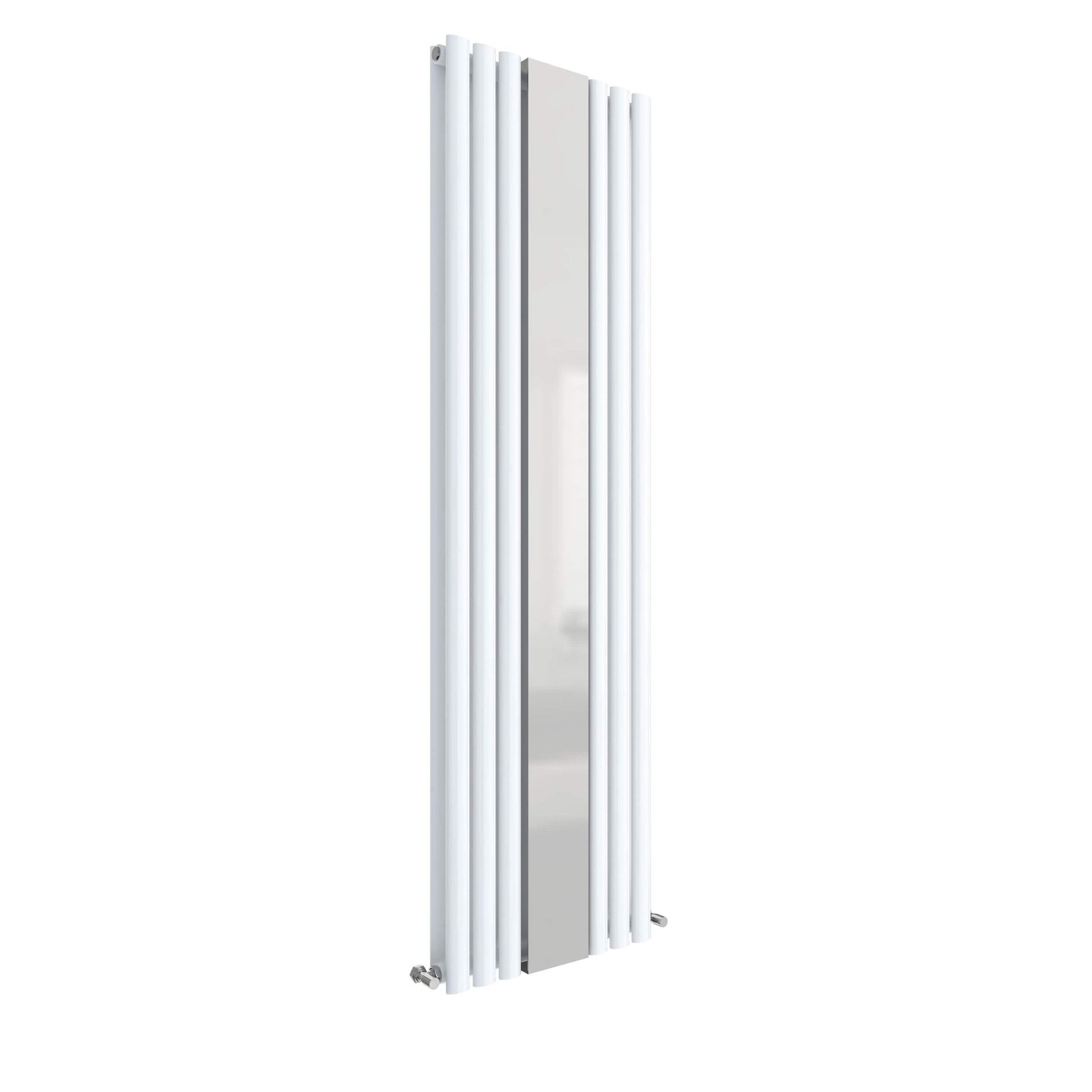 Nui Revive Double Panel Radiator With Mirror 1800 X 499 Contemporary White High Gloss Steel 1800x499x78mm - JJ Building Materials